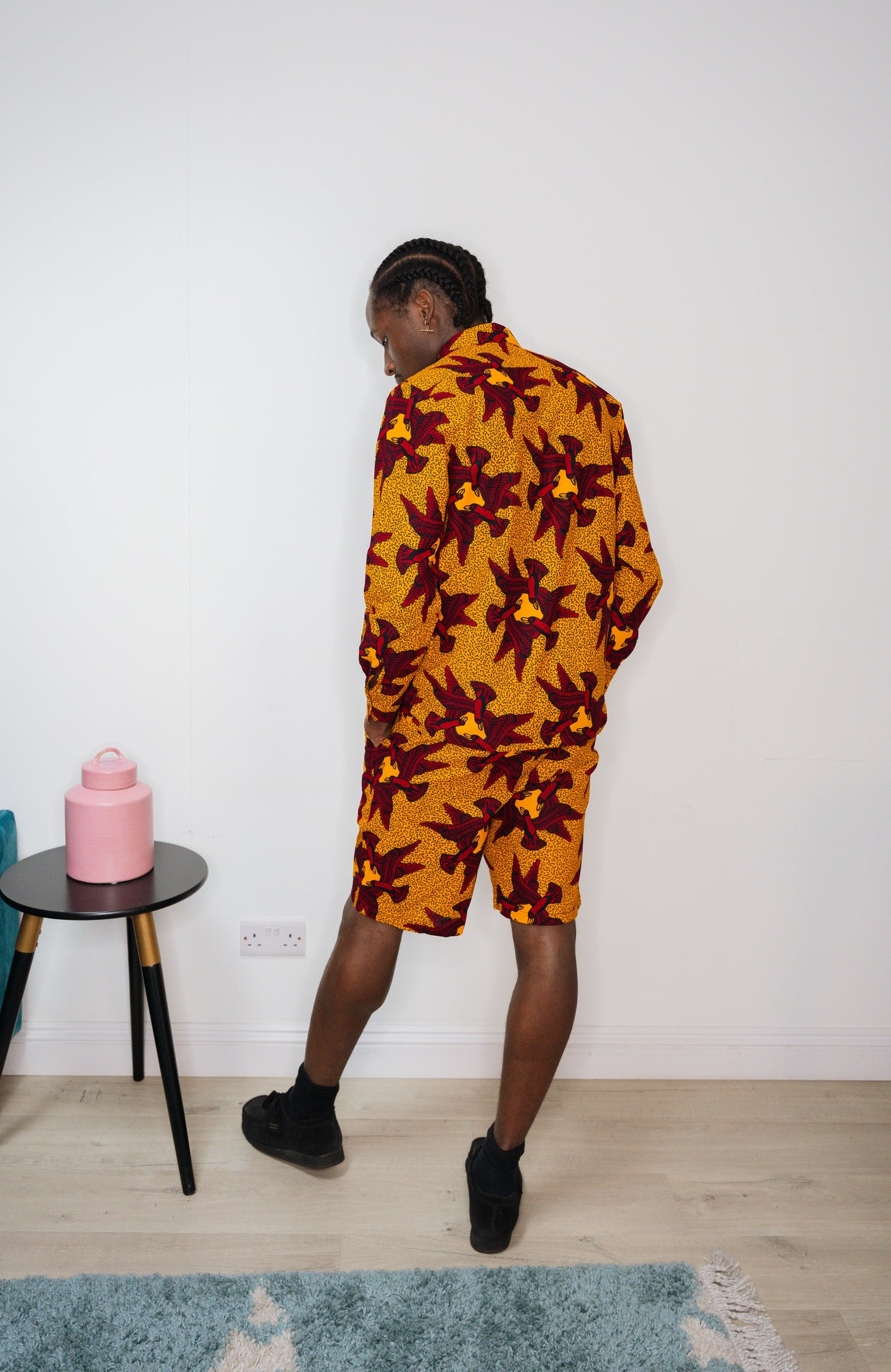 Samba mens african print shirt and shorts Set, Ankara men shirt and shorts