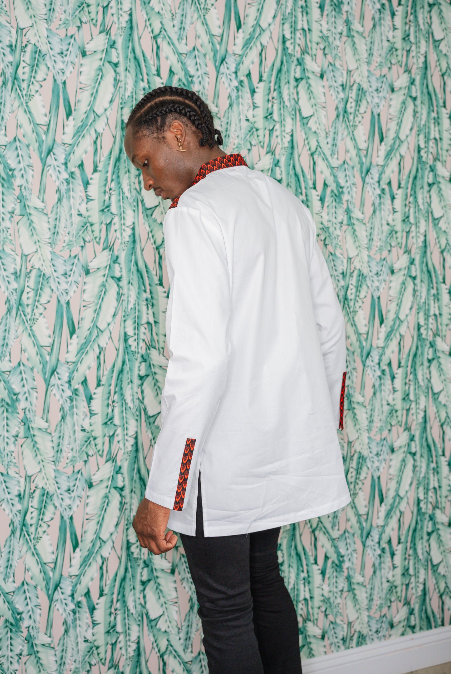 Tiken Mens African Print Shirt