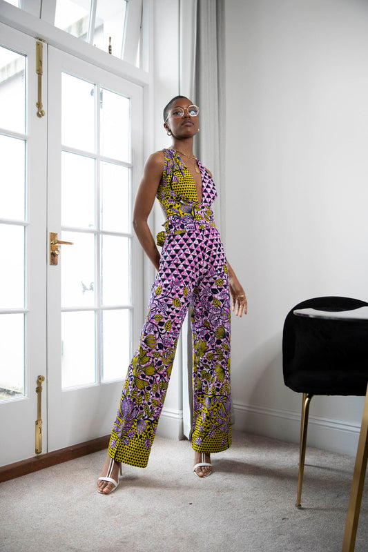 Zaria African Print Jumpsuit