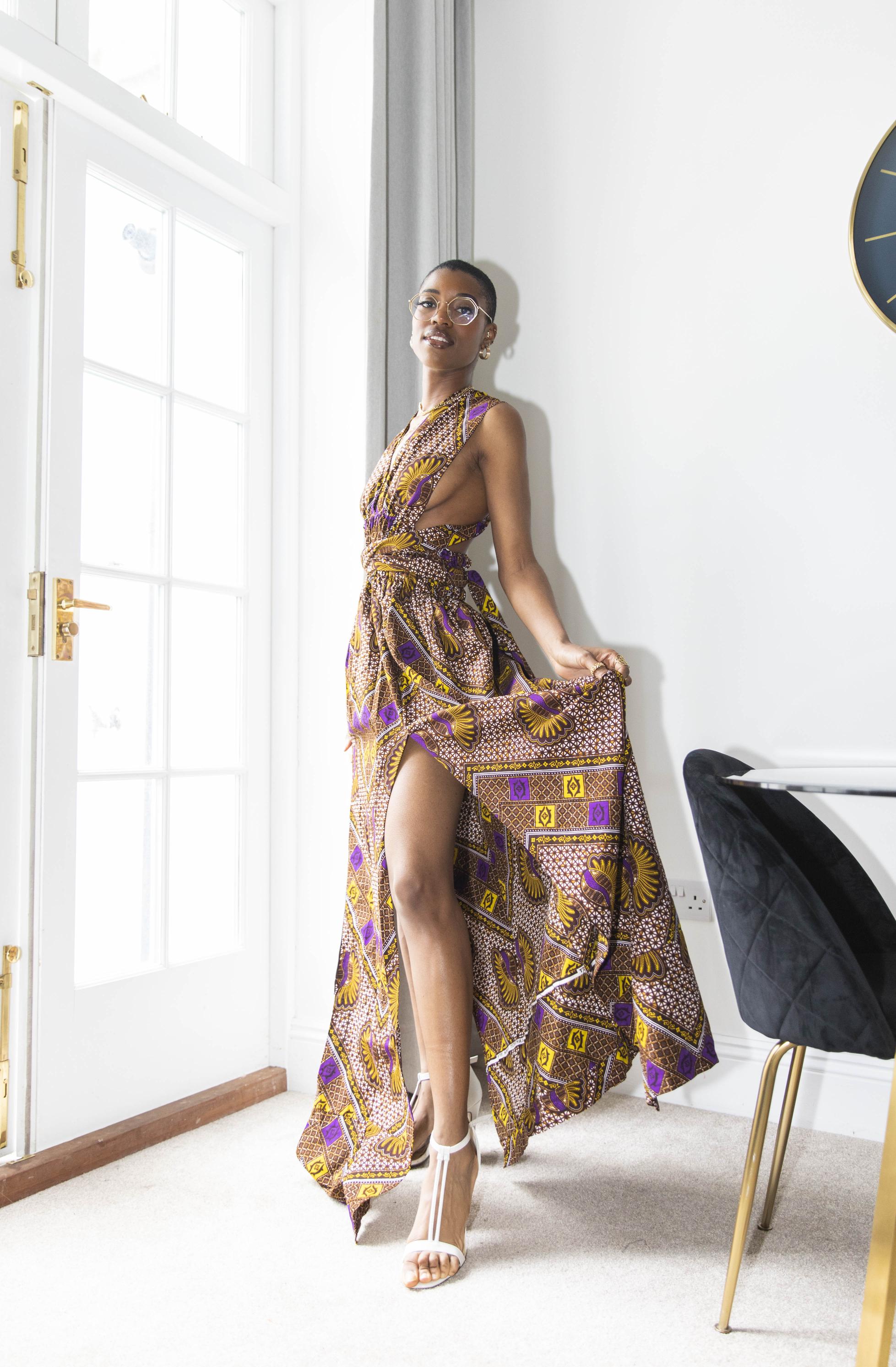 Makena African Print Dress RINM Clothing