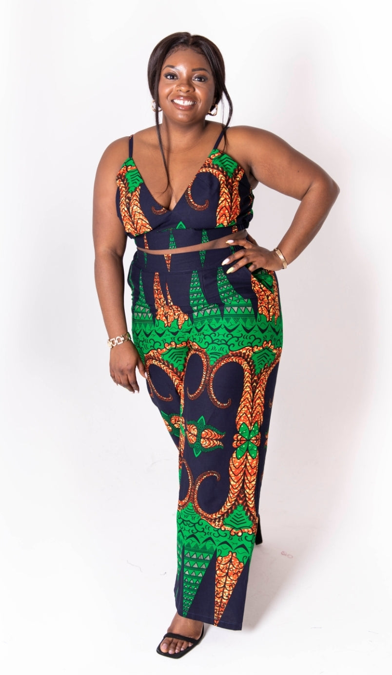 African print store pants plus size