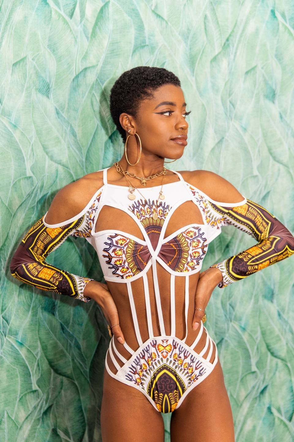 Kinshasa African Print Swimsuit RINM Clothing